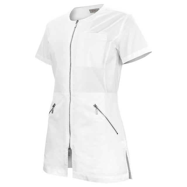 W031  LADIES LEAH U ZIP TOP SS