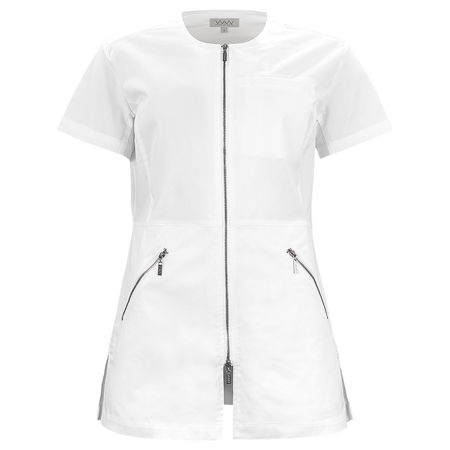 W031  LADIES LEAH U ZIP TOP SS