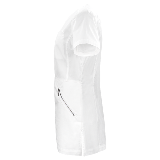 W031  LADIES LEAH U ZIP TOP SS