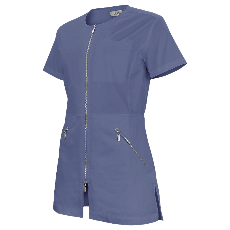 W031  LADIES LEAH U ZIP TOP SS