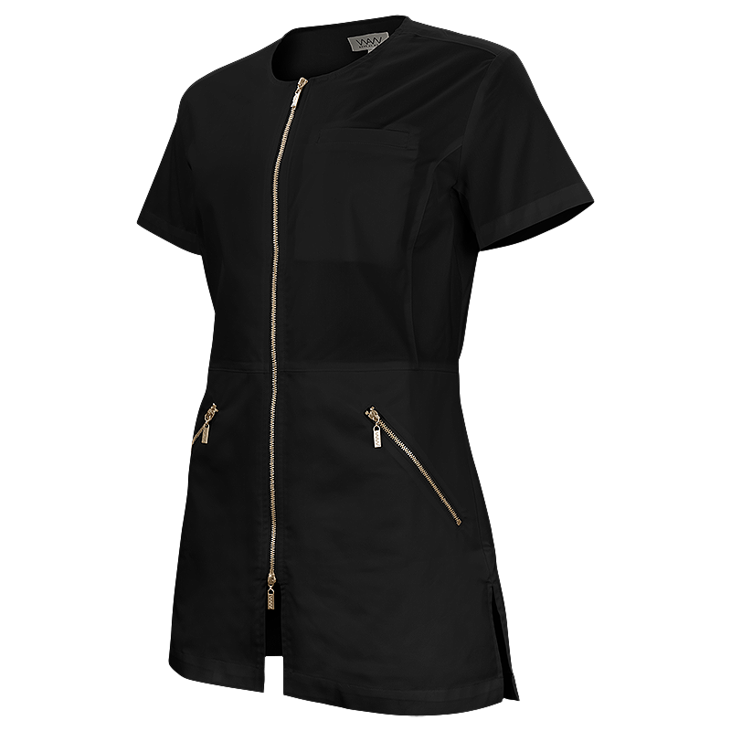 W031  LADIES LEAH U ZIP TOP SS