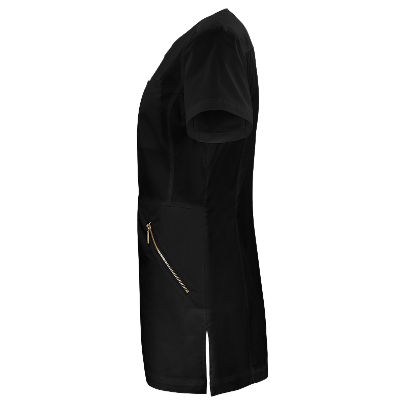 W031  LADIES LEAH U ZIP TOP SS