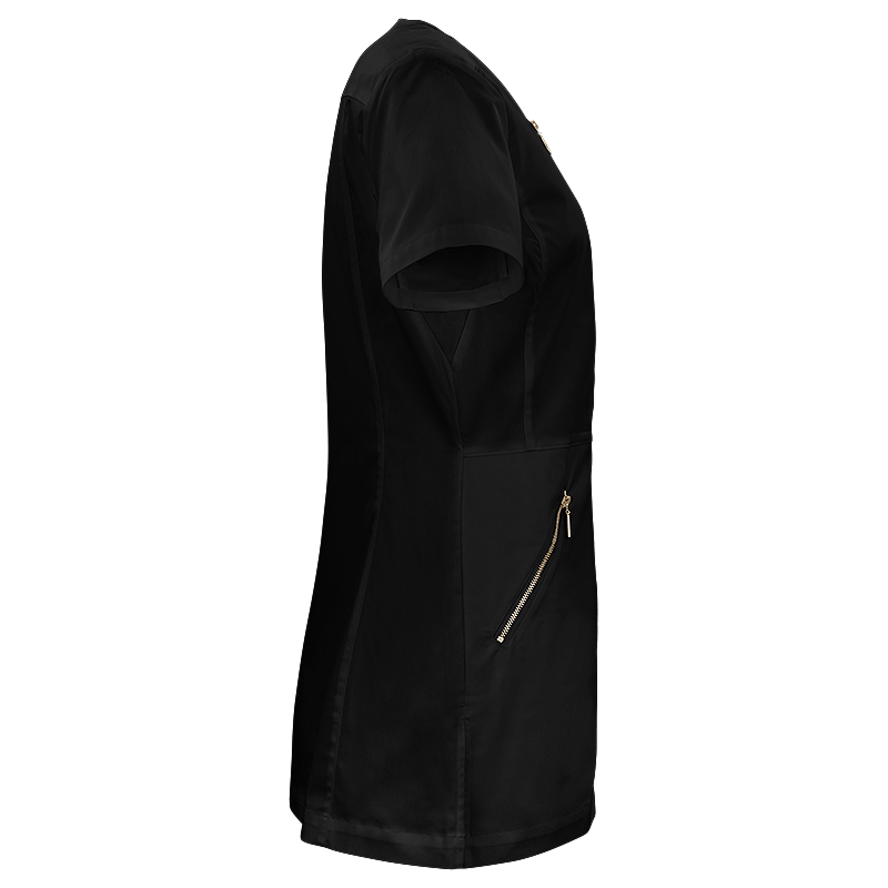 W031  LADIES LEAH U ZIP TOP SS